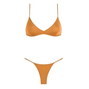 TROPIC OF C BIKINI SET - ILHA TOP / LUNA BOTTOM IN ARGAN S/M NWOT